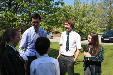 pupils with the headmaster