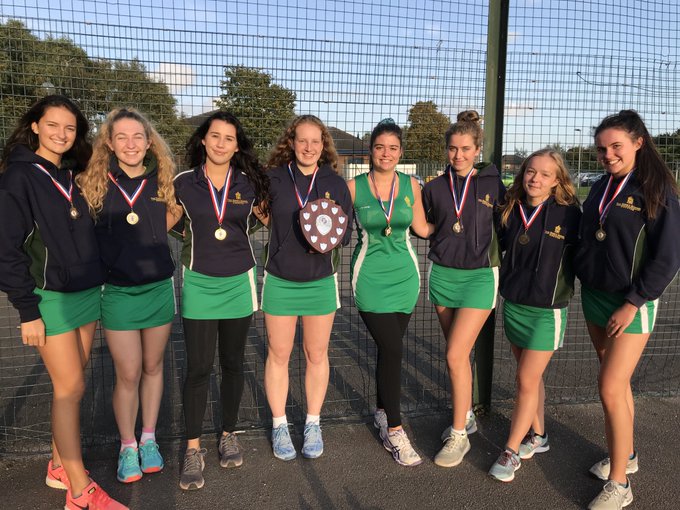 Winners of the U19 District Netball Tournament The King's School Chester
